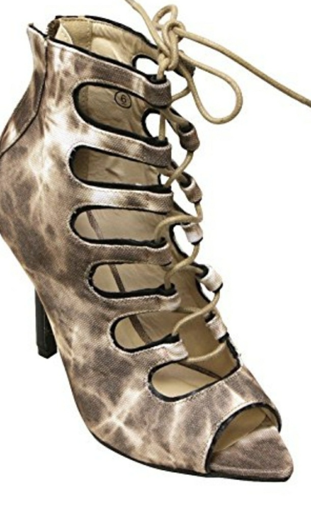 C. L.A.B.E.L Brown Luxe-27 Stiletto Lace Up